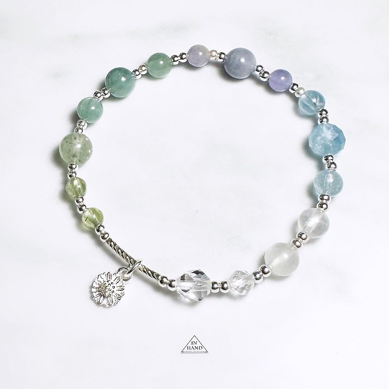 Gradient of delphinium-tanzanite, Stone and moonstone design bracelet - Bracelets - Crystal Purple