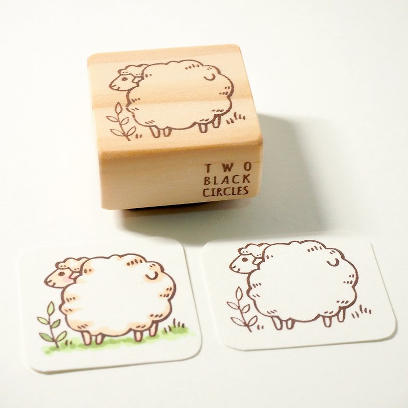 [Series] white sheep lamb tail hand carved stamp offset - Stamps & Stamp Pads - Rubber 