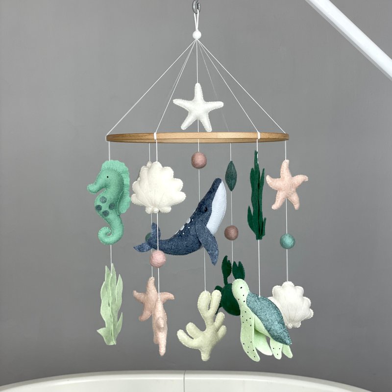 Baby mobile ocean Nautical crib mobile Sea creature mobile Under the sea mobile - 寶寶/兒童玩具/玩偶 - 其他材質 