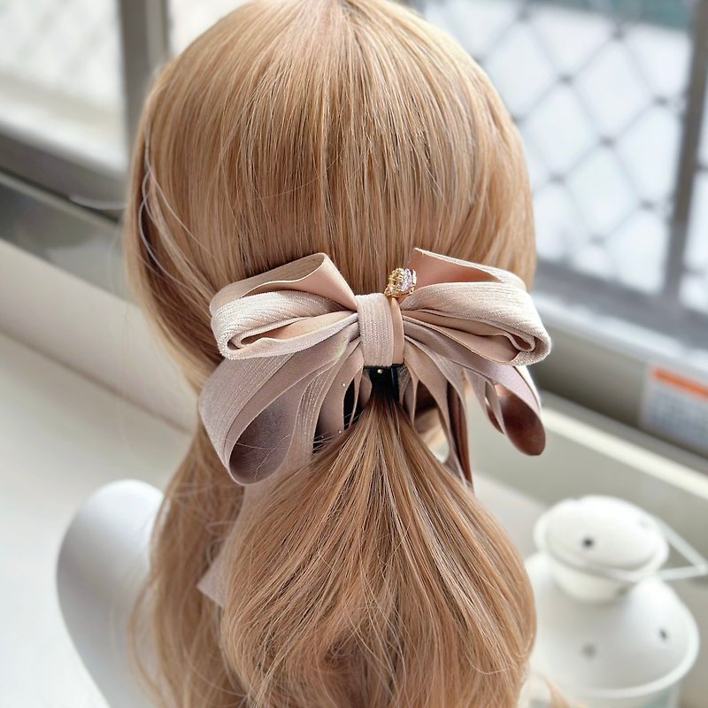 Exclusive Temperament Shining Appearance Clip Banana Clip Fairy Clip Hair Clip - Apricot - Hair Accessories - Other Materials Brown