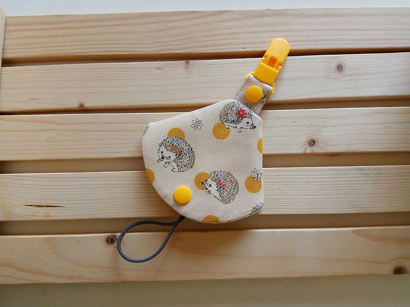 Yellow dot hedgehog 2-in-1 pacifier clip pacifier dust cover + pacifier clip dual function 1 in - Baby Gift Sets - Cotton & Hemp Multicolor
