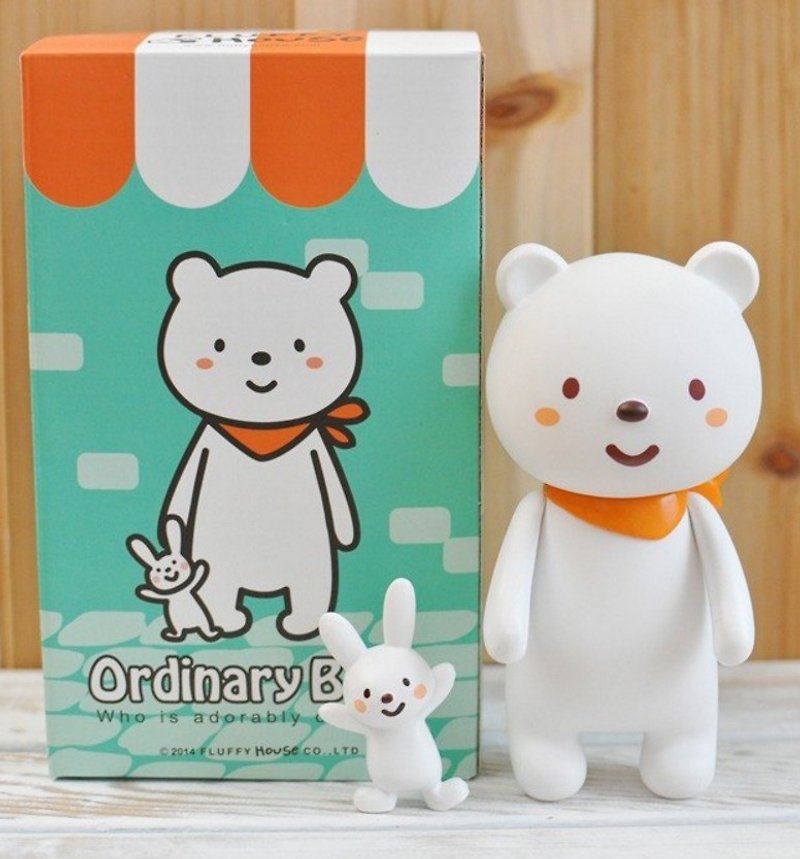 [Hong Kong] FLUFFY HOUSE ordinary rabbit doll baby bear with mischief group (Ordinary Bear + Naughty Rabbit) - Stuffed Dolls & Figurines - Plastic White