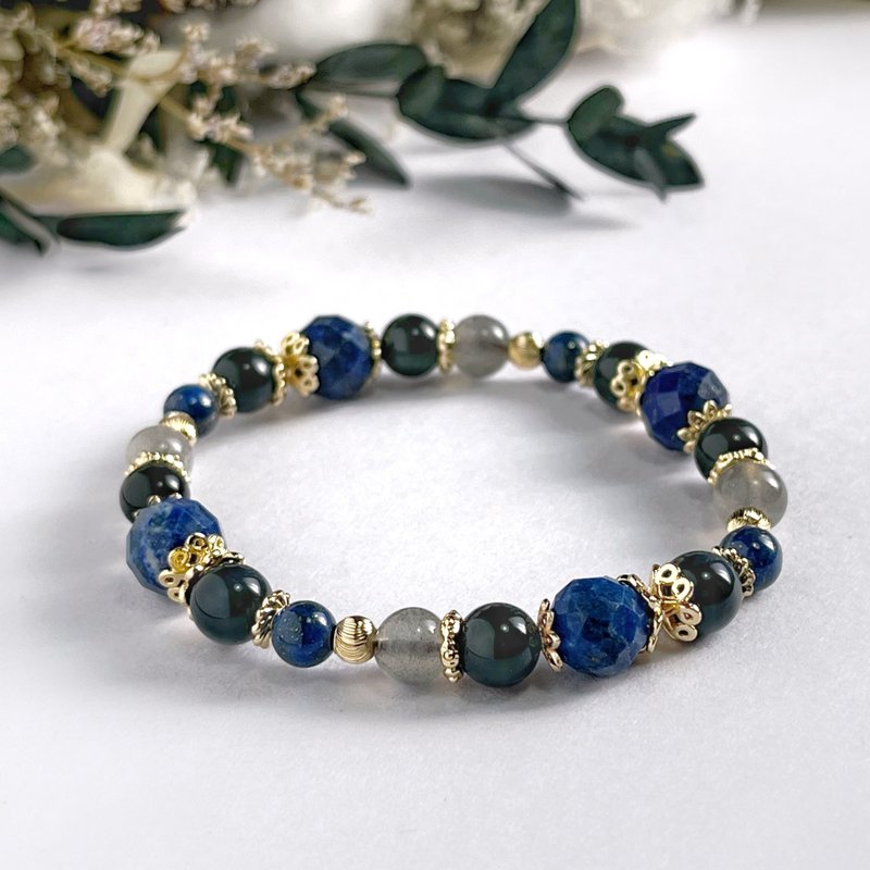 Lapis Lazuli Blue Tiger Eye Black Tourmaline Labradorite Natural Crystal Bracelet - Bracelets - Crystal 