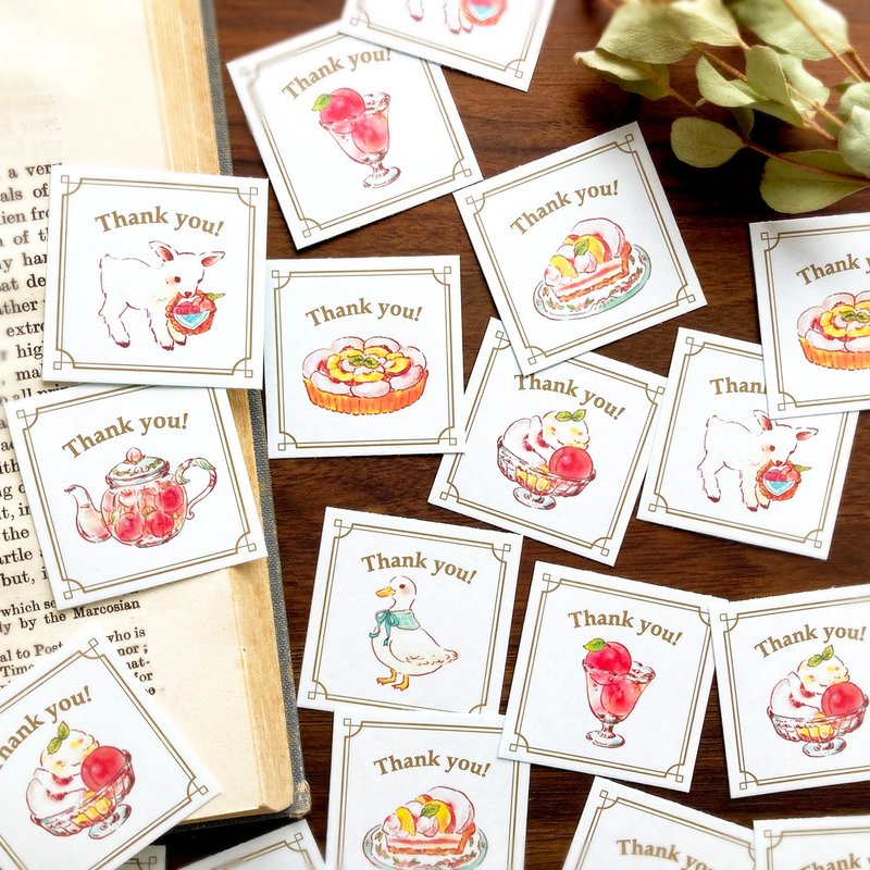 Thank you seal Plum and Peach plum x peach sticker 35 pieces - สติกเกอร์ - กระดาษ สีแดง