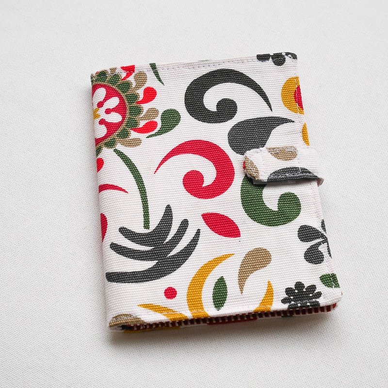 [Flower Passport Cover] - ที่เก็บพาสปอร์ต - ผ้าฝ้าย/ผ้าลินิน สีแดง
