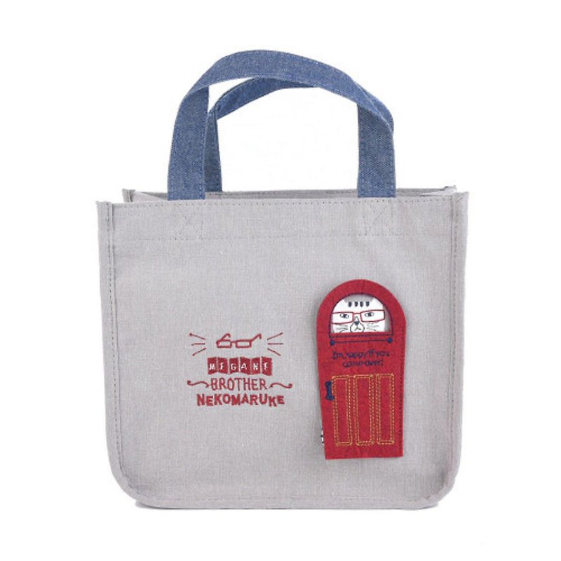 Kusuguru Japan Insulated Bag Lunch Bag Insulated Foil Knock Knock Gray - Handbags & Totes - Polyester Gray