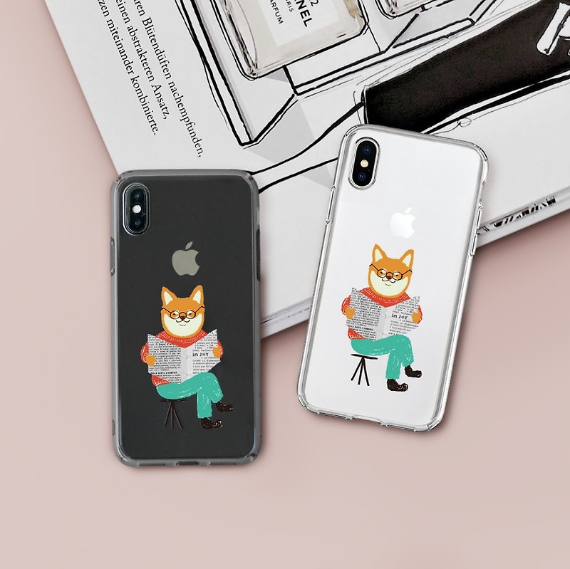 イラスト犬猫iPhoneケース14、13、13 Pro、12、11、SE3ケース用 - スマホケース - プラスチック 透明