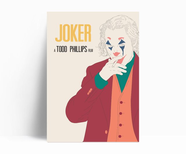 気質アップ】 ジョーカー 赤 A4 キャンバスアート joker - インテリア小物