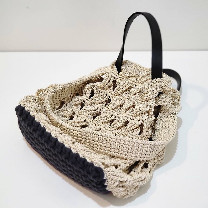 Cotton & Hemp Handbags & Totes - Tone on tone mesh bag