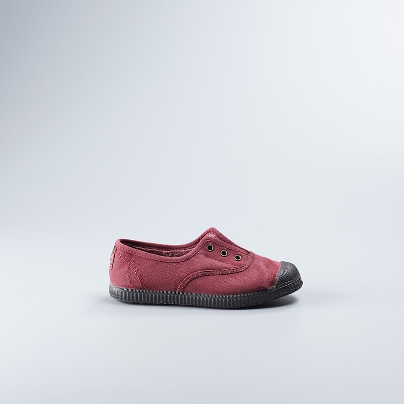 Spanish canvas shoes winter brush dark red black head wash old 955777 adult size - รองเท้าลำลองผู้หญิง - ผ้าฝ้าย/ผ้าลินิน สีแดง