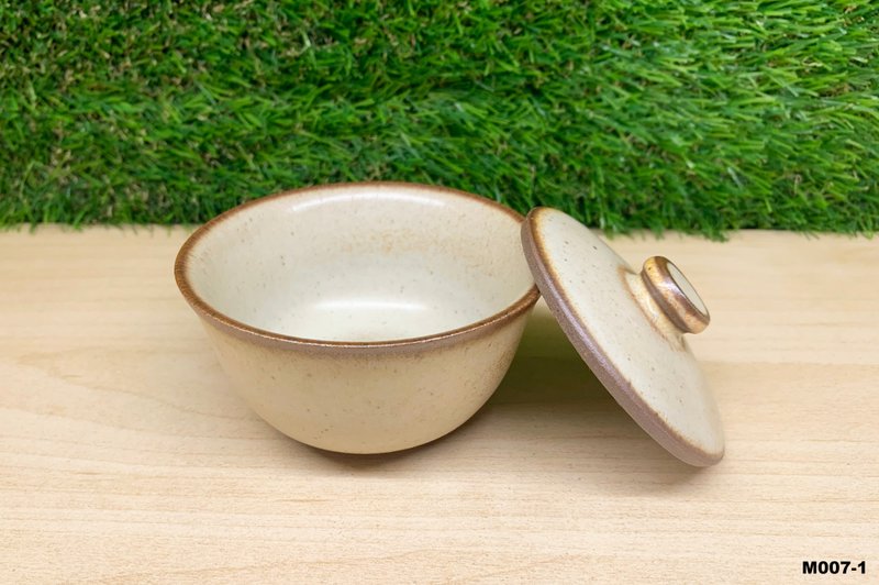 復古兩件式蓋杯 - 茶壺/茶杯/茶具 - 陶 卡其色