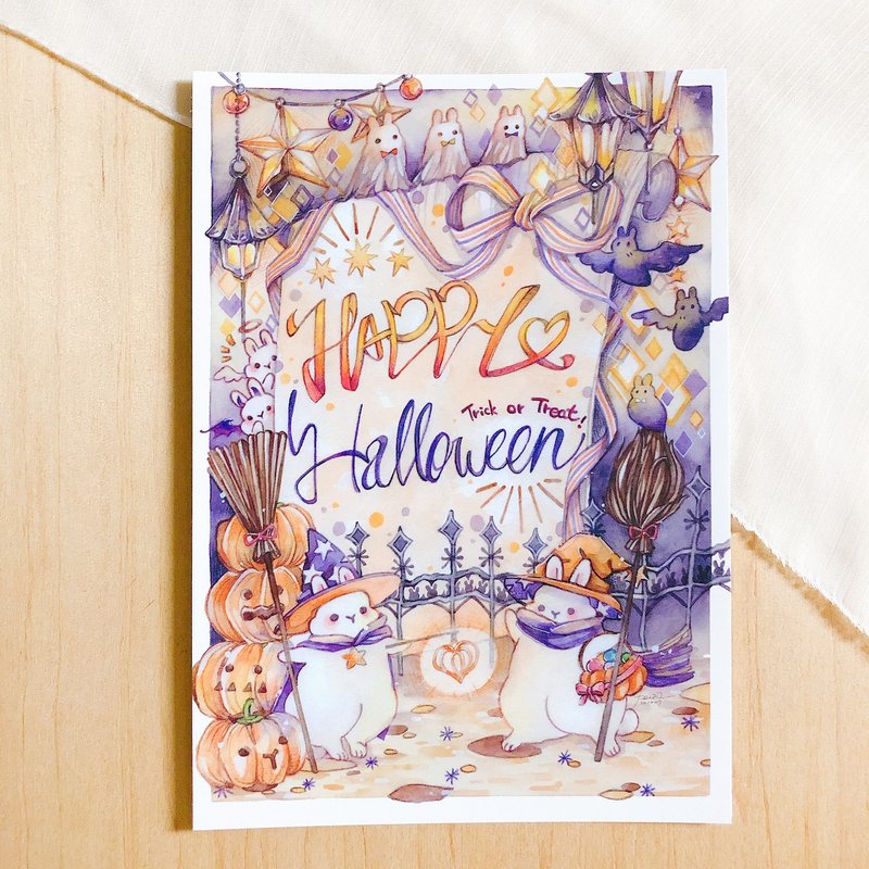 Critter Postcards - Halloween Wishes - การ์ด/โปสการ์ด - กระดาษ สีม่วง