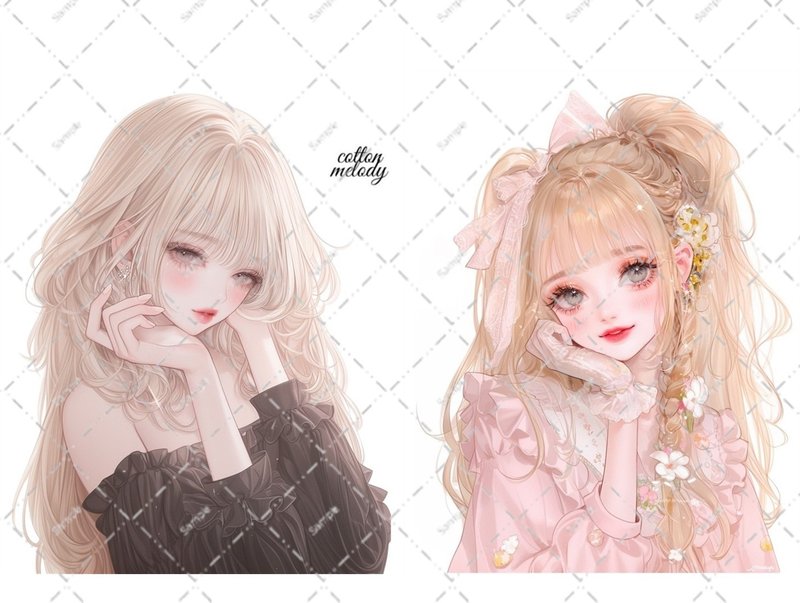 original sticker no.6355 人物ステッカー オリジナルステッカー 人物ステッカー 女の子ステッカー オリジナル人物ステッカー - 貼紙 - 紙 