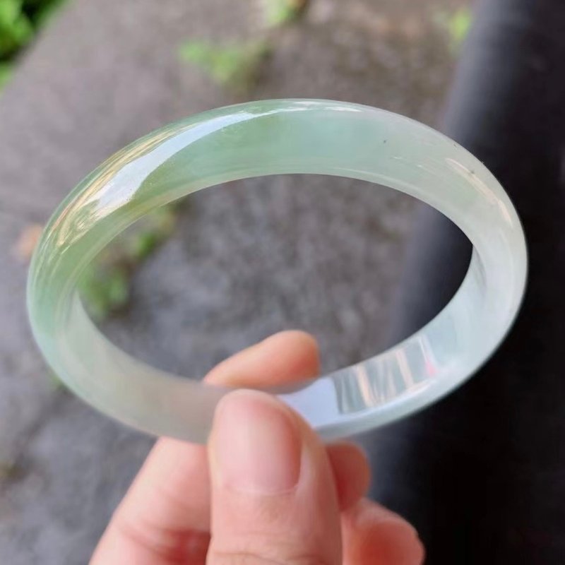 冰種 天然翡翠 緬甸 A玉 玉鐲 • 冰種秋香翡翠貴妃鐲 - 手鍊/手環 - 玉石 黃色