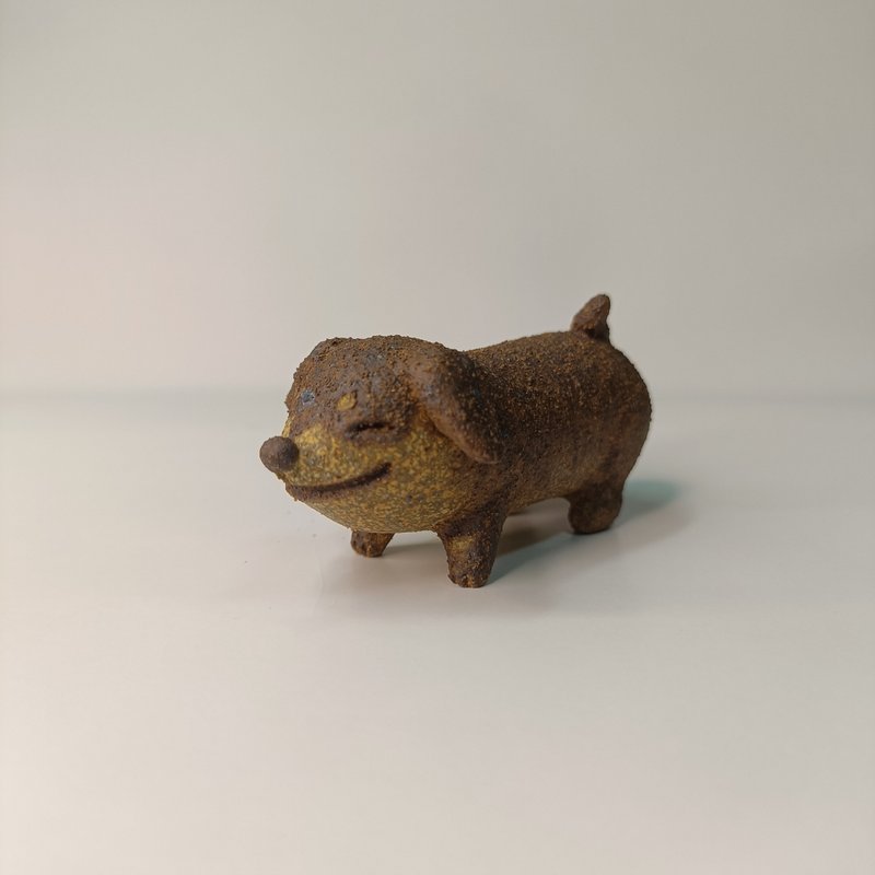 笑顔のダックスフント/陶器人形/オリジナル - 人形・フィギュア - 陶器 