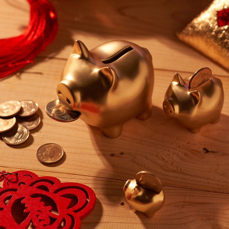 GOLDENPIG | 招財金豬 捌 霧金 - 擺飾/家飾品 - 貴金屬 金色