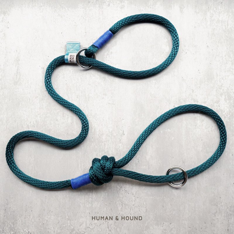 Dog Dark Green Slip Leash - 寵物衫 - 尼龍 綠色