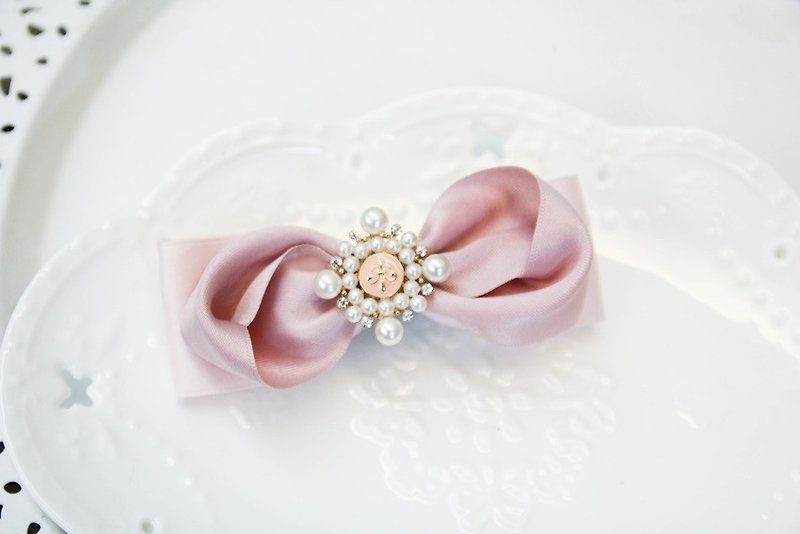 Sweet House Classic Pink French Clip - Hair Accessories - Cotton & Hemp Pink