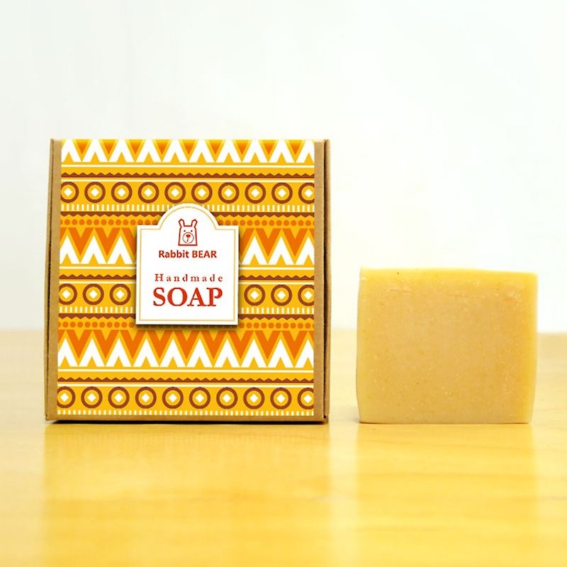 Honey Oats natural handmade goat milk soap cold (suitable for dry, medium oil) ★ Rabbit Bear ★ - Soap - Other Materials Orange