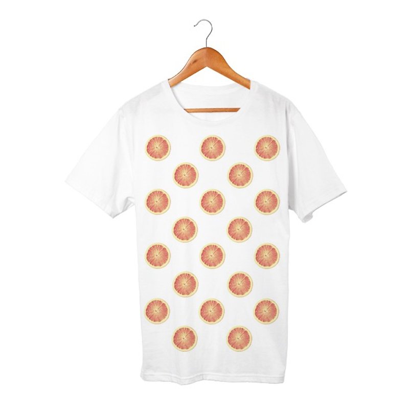 orange T-shirt - เสื้อฮู้ด - ผ้าฝ้าย/ผ้าลินิน ขาว
