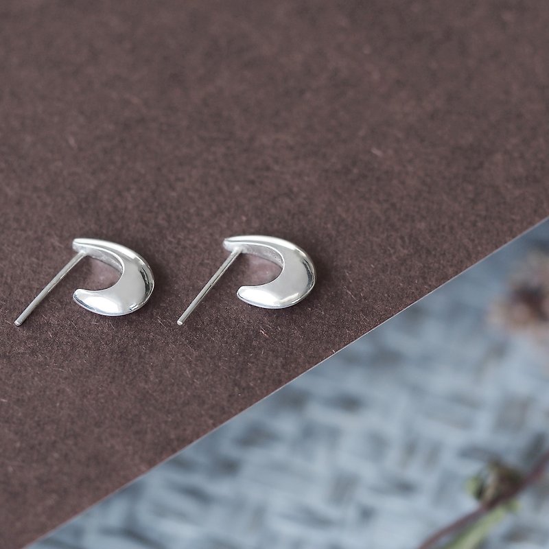 楕円形 フープ ピアス シルバー925 - 耳環/耳夾 - 其他金屬 灰色