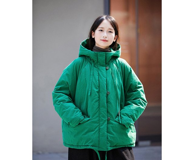 極美品✨ ジルサンダー 長袖 ジャケット トップス アウター グリーン アートグリーンソフト ウォーム カジュアル ルーズ 文学 ショート