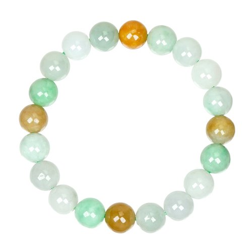 正佳珠寶 Gemsrich Jewelry 【正佳珠寶】翡翠 經典三彩 8.8-9.3mm 天然A貨翡翠 翡翠手珠