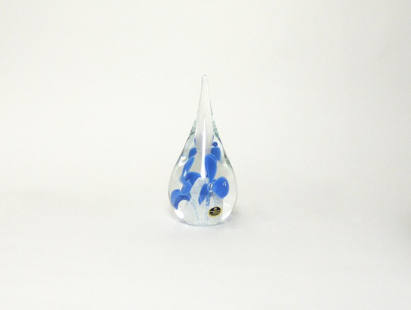 幸福之葉-水滴型琉璃-藍 - 擺飾/家飾品 - 琉璃 藍色