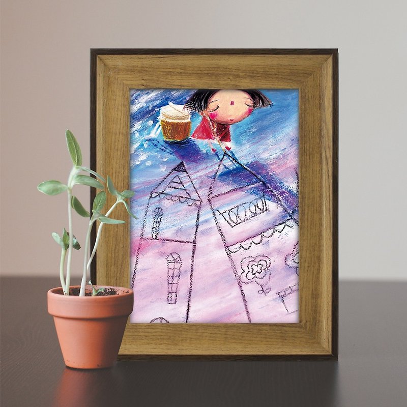 Stephy  Childhood  Wall art- watercolor Painting/Wall Frame / kid is room decor - โปสเตอร์ - วัสดุอีโค 