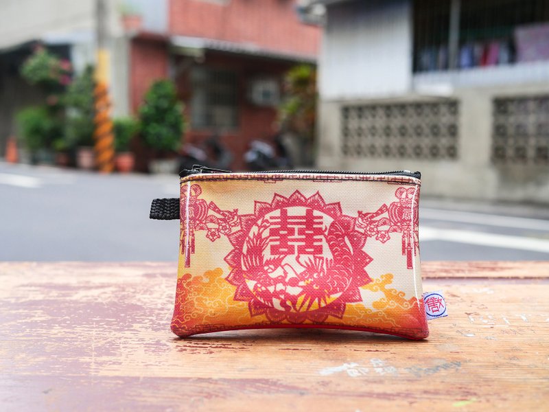零錢包 Coin Case - 紅囍 - 零錢包/小錢包 - 棉．麻 紅色