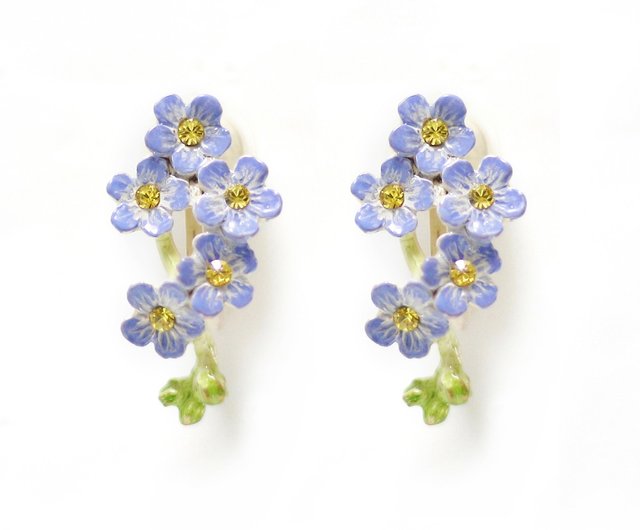 勿忘草イヤリングforget Me Not Necklace Ea122 設計館palnartpoc 耳環 耳夾 Pinkoi