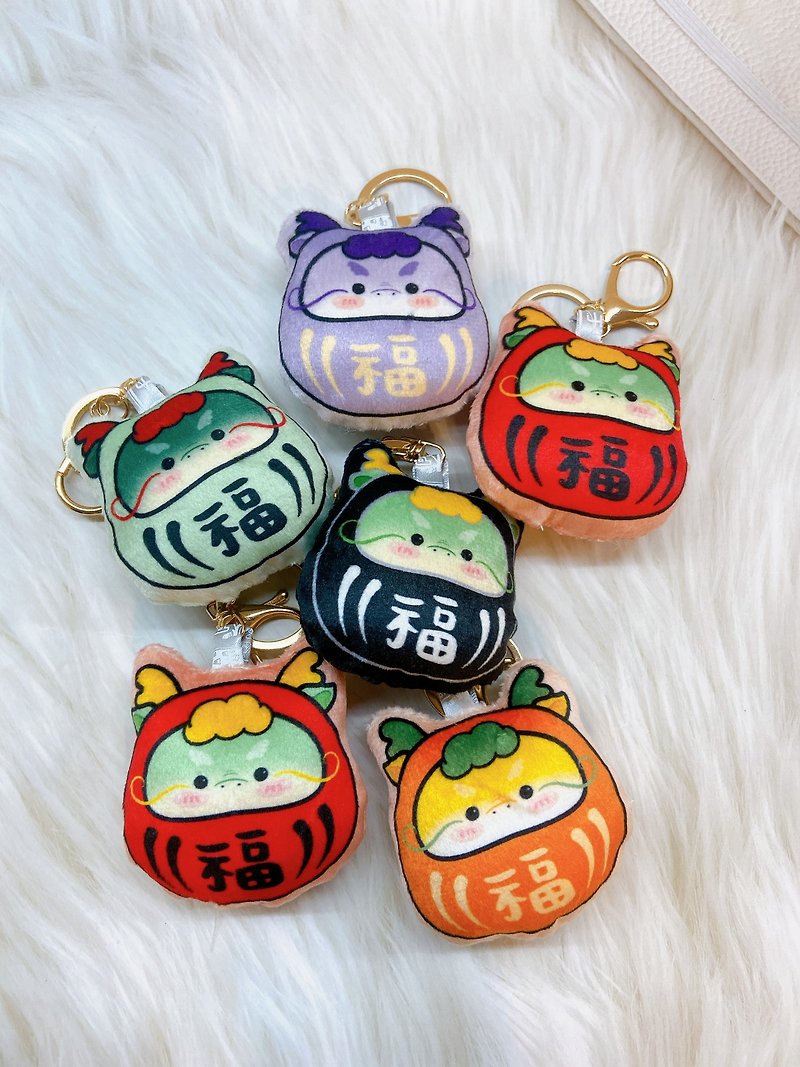 PJ handmade [Fulong Xianrui] Jiujiu pendant/key ring/schoolbag pendant - ที่ห้อยกุญแจ - ผ้าฝ้าย/ผ้าลินิน สีส้ม
