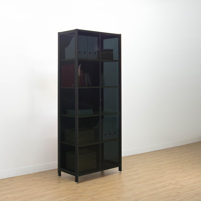 Creesor-Shido40 Industrial Style Bookcase Storage Cabinet - ชั้นวางหนังสือ - โลหะ สีดำ