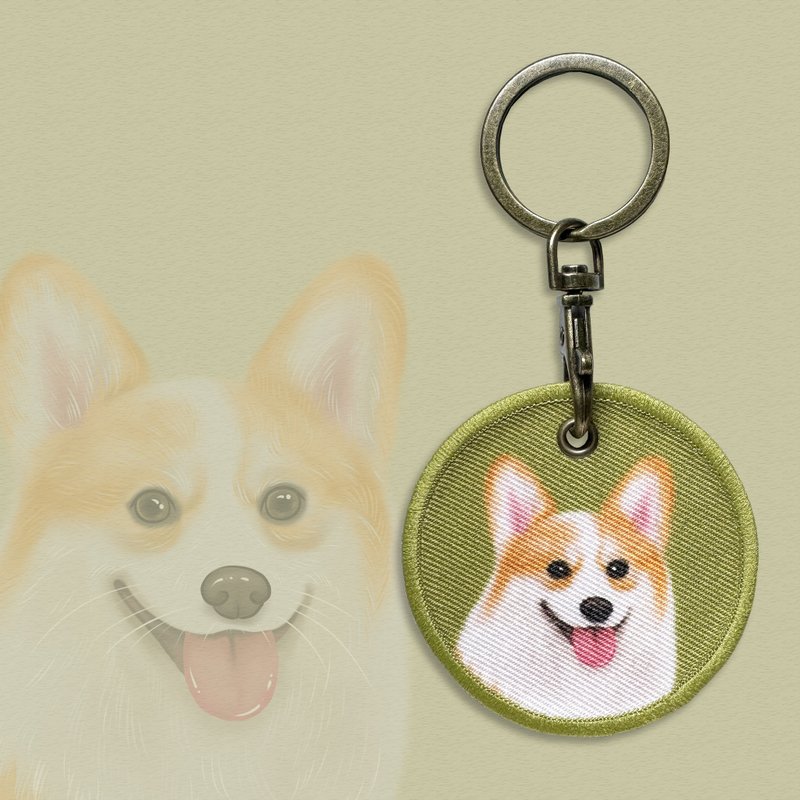 Welsh Corgi key chain - Charms - Other Materials Khaki