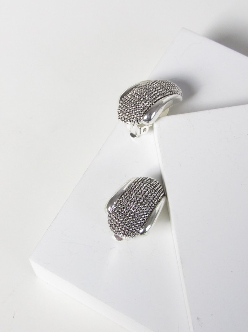 Vintage Modernism Scandinavian Silver Earrings - 耳環/耳夾/耳骨夾 - 銀 銀色