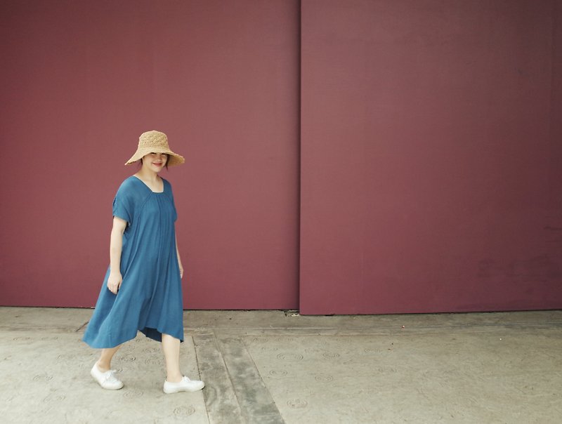 Dress  For Summer - ชุดเดรส - เส้นใยสังเคราะห์ สีน้ำเงิน