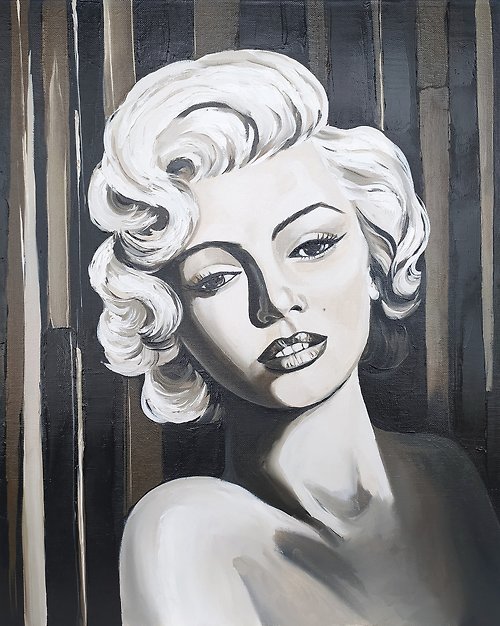Nadinart Portrait of Marilyn Monroe Oil Painting Pop Art Original Art portrait celebrity