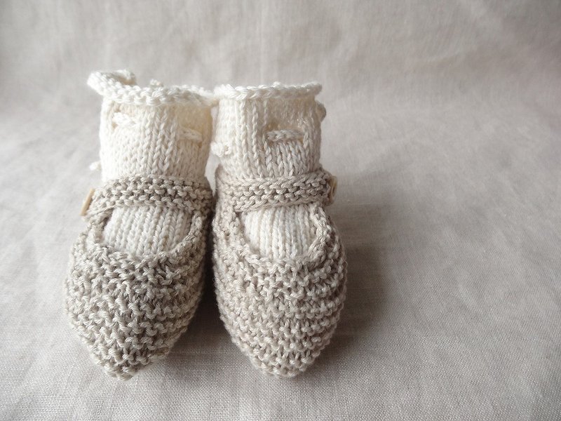 6M ~ ● Organic ● strap shoes baby bootie set 234 - Baby Gift Sets - Cotton & Hemp 