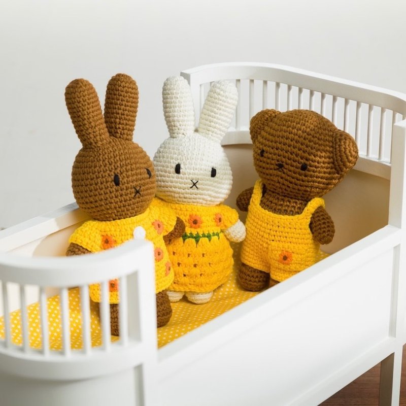 荷蘭進口Miffy【梵谷向日葵系列】正版授權手工純棉鉤針米飛兔 - 公仔/玩偶 - 棉．麻 橘色