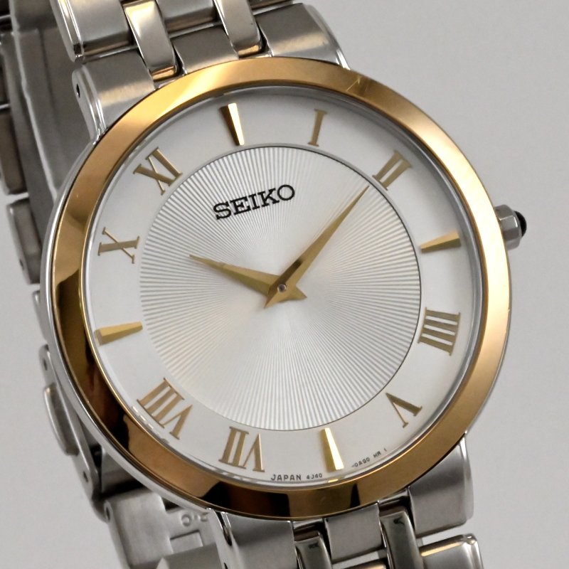 Seiko DOLCE unisex adult watch 34mm Gold/Silver Tone Dial quartz Ref.4J40-0AJ0 - Men's & Unisex Watches - Stainless Steel Silver