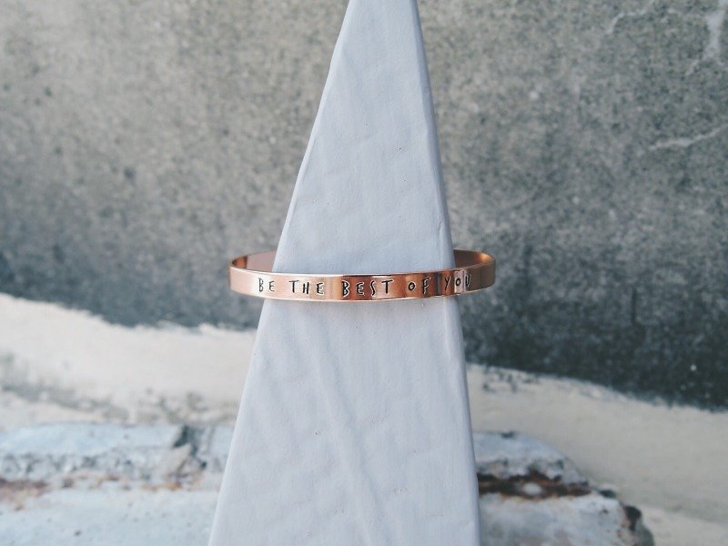 Zhu.Cuff bracelet - Be The Best Of You (Rose Gold) - Bracelets - Other Metals 