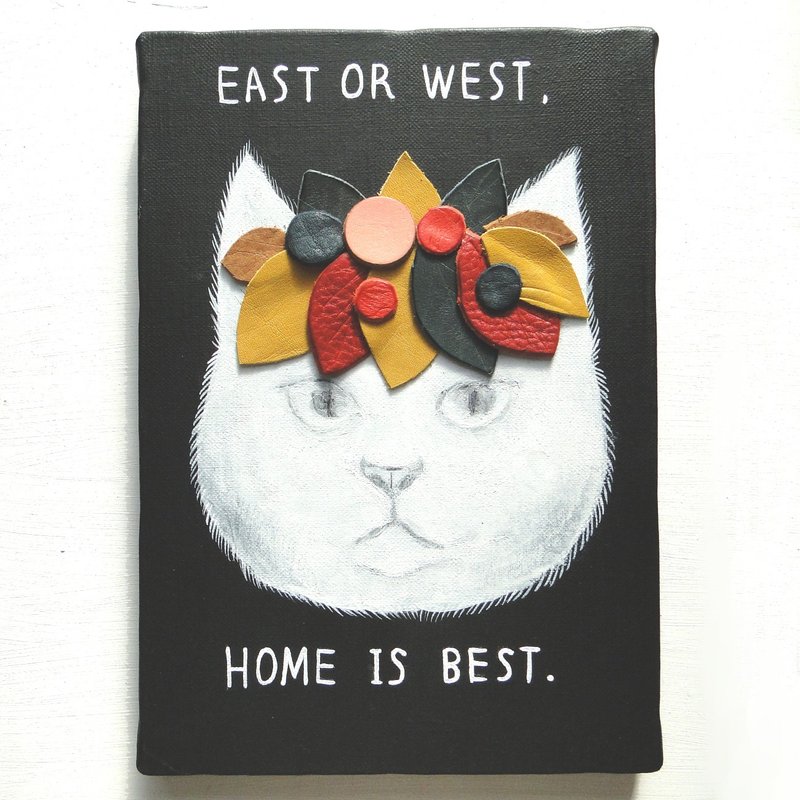 Cat canvas original picture No8 - Posters - Pigment Black