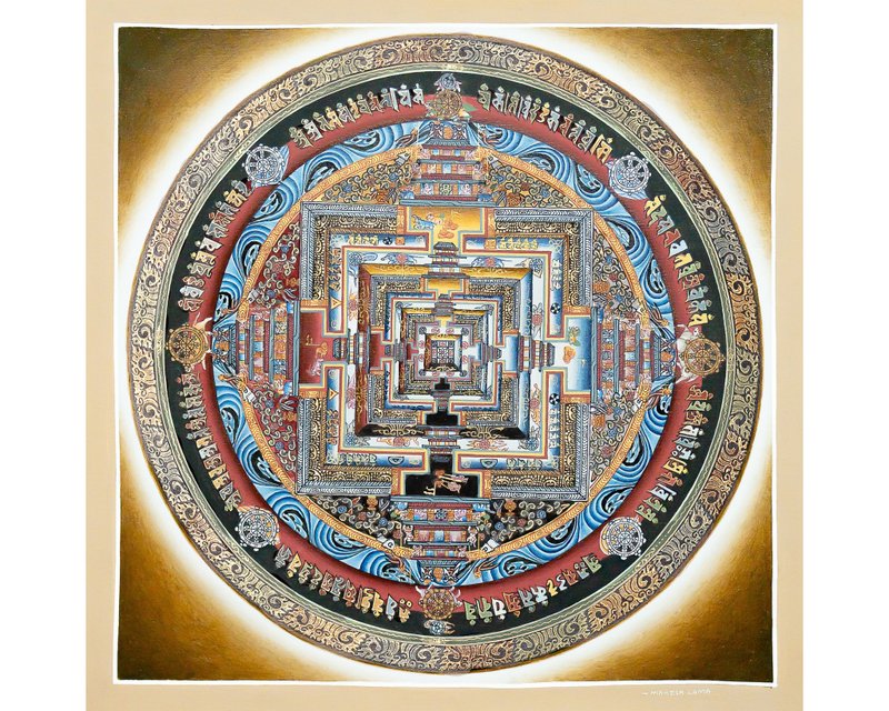 天體時輪曼陀羅唐卡 – 宇宙的映像 - 壁貼/牆壁裝飾 - 其他材質 多色