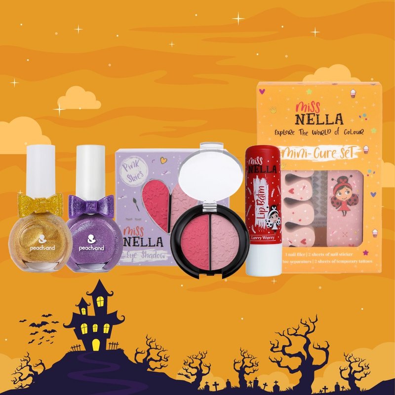 Halloween Limited //【Miss NELLA】Children's Safety Makeup Scary Deluxe 5 Set-Evil Pumpkin - ที่เขียนตา/คิ้ว - วัสดุอื่นๆ หลากหลายสี