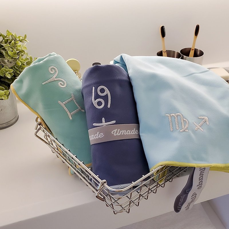 Customized gift-universal quick-drying towel/beach towel/towel-customized couple zodiac model - Towels - Polyester Multicolor