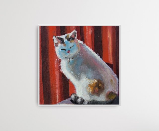 猫の絵画 動物 オリジナルアート 猫 オリジナルキャンバスアート