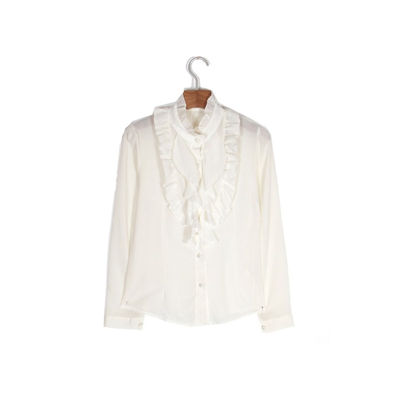 Egg plant vintage] Melaleuca snow shirt - เสื้อเชิ้ตผู้หญิง - เส้นใยสังเคราะห์ ขาว