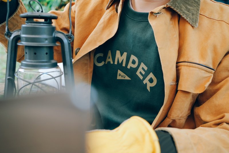 Camper Puu long-sleeved sweatshirt camping hiking couple wear - เสื้อฮู้ด - เส้นใยสังเคราะห์ 