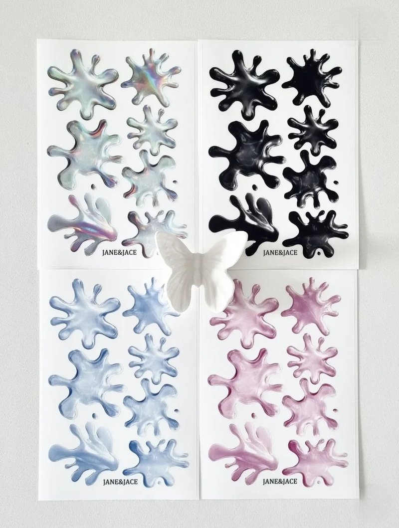 Holo Splash Transparent Sticker - 貼紙 - 其他材質 