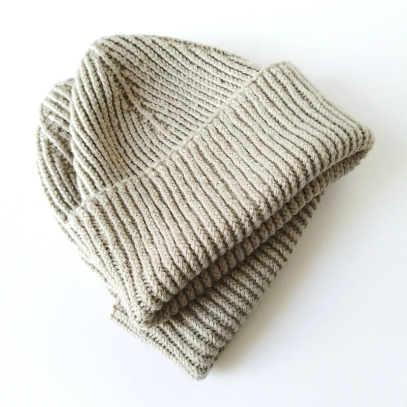 Warm Merino Wool Men's Beanie: Ribbed Knit, Seamless Comfort, Fisherman Style. - Hats & Caps - Wool 